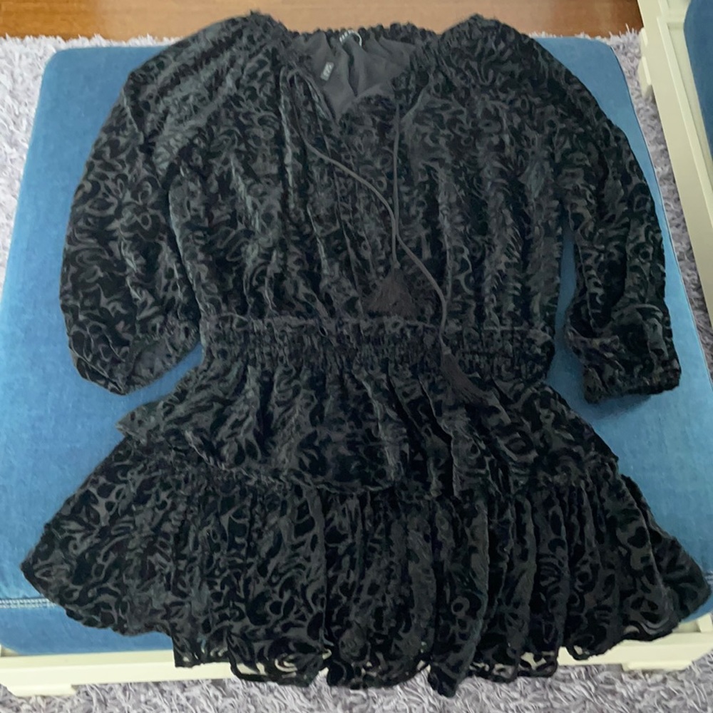 Black velvet dress